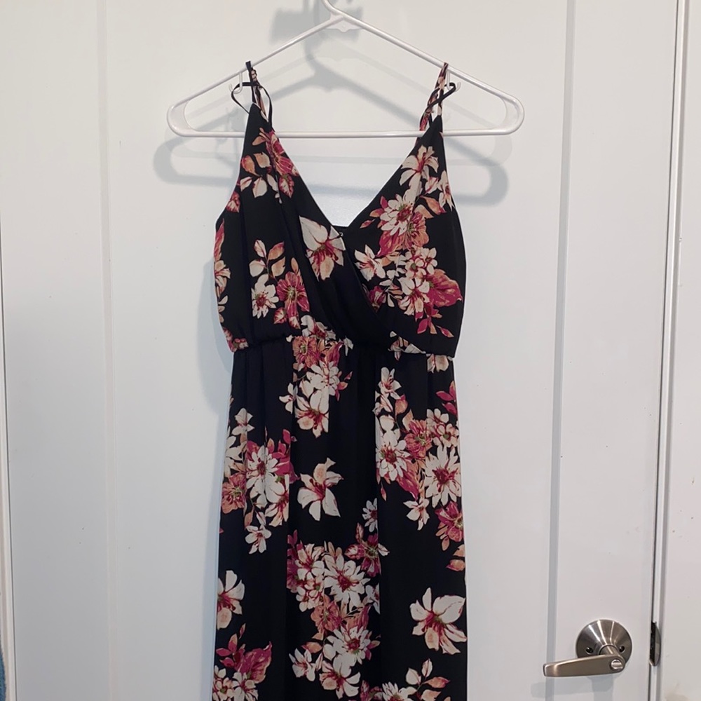 Black floral maxi dress